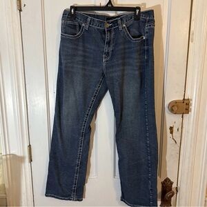 True Luck Mens Blue Jeans 34x32 Cowboy Embroidered Bootcut Western Rodeo